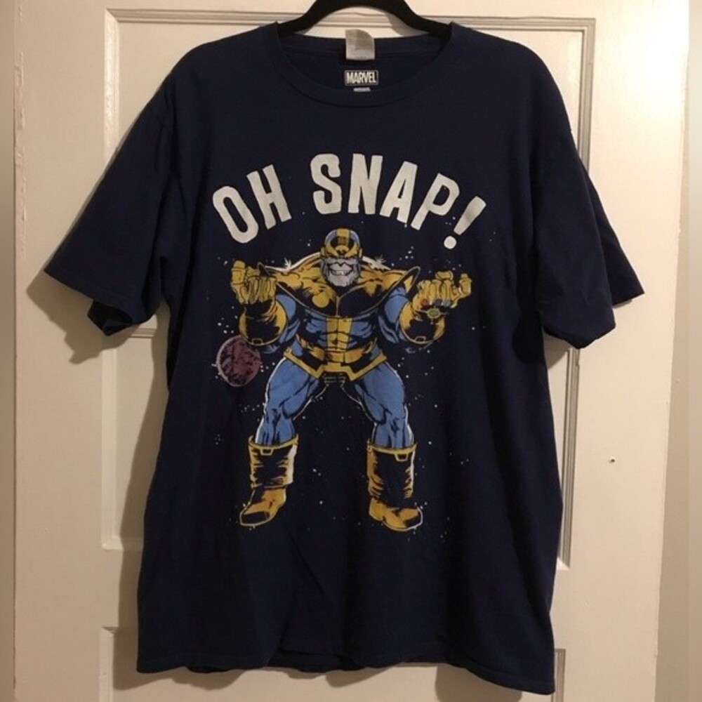 Disneys Marvel Thanos Oh Snap Navy Tshirt